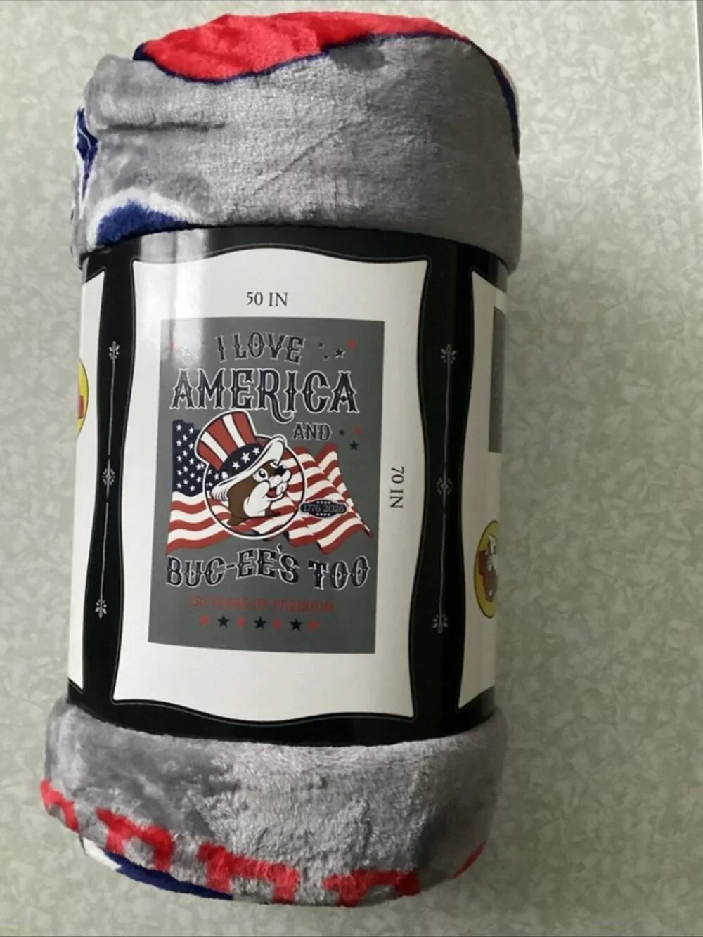 Buc-ee's 250 Years of Freedom Patriotic Throw Blanket 50x70 NWT